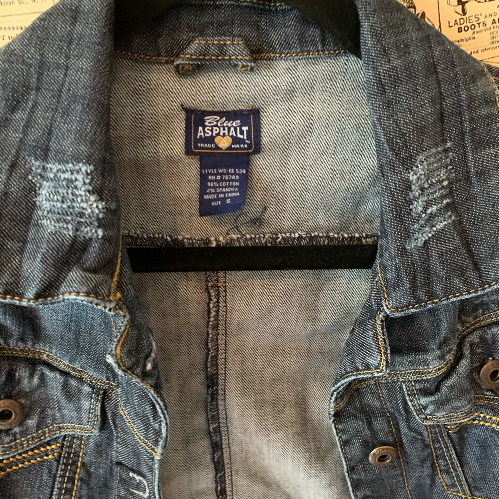Blue asphalt jean jacket dark denim SZ small - Picture 4 of 8